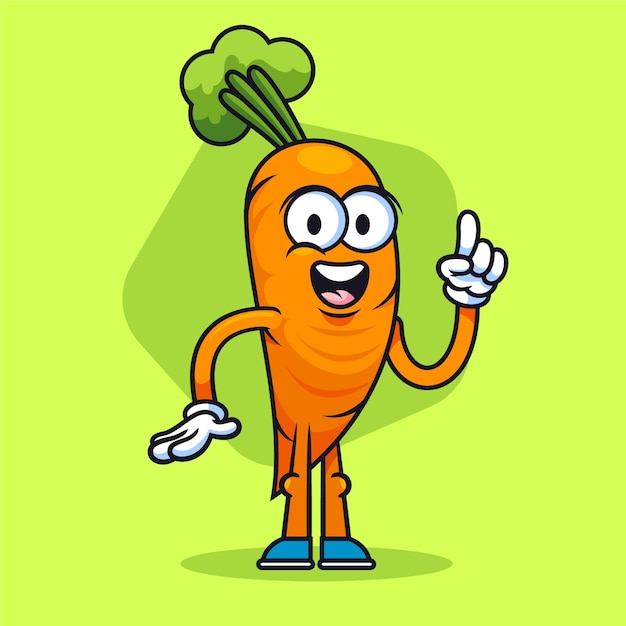 Free vector hand drawn carrot cartoon illustration