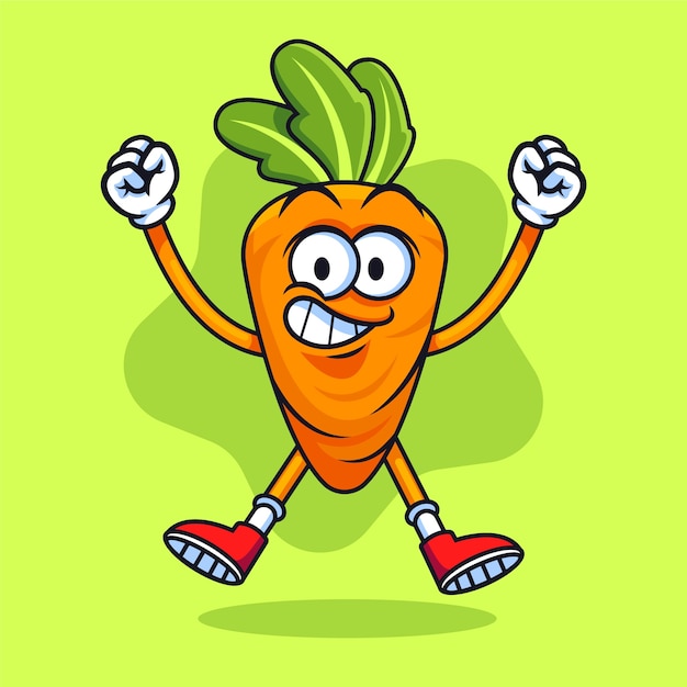 Free vector hand drawn carrot cartoon illustration