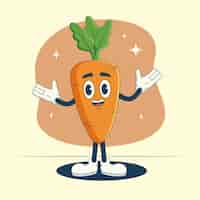 Free vector hand drawn carrot cartoon illustration