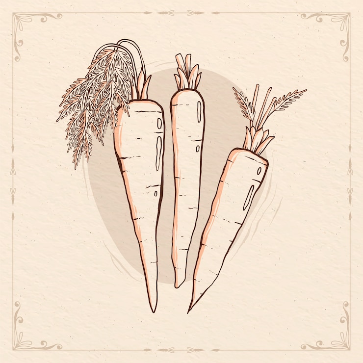 Free Vector hand drawn carrot outline illustration