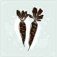 Free vector hand drawn carrot  silhouette illustration