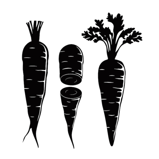 Free vector hand drawn carrot silhouette