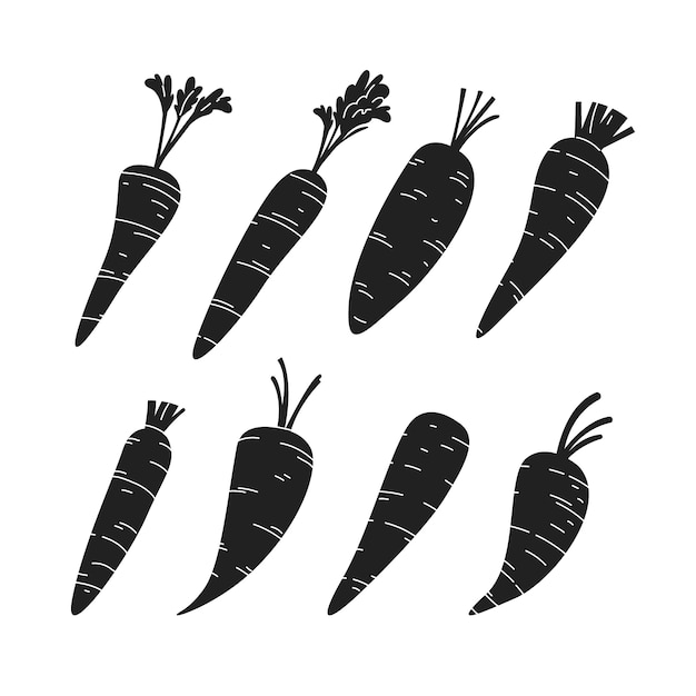 Hand drawn carrot silhouette