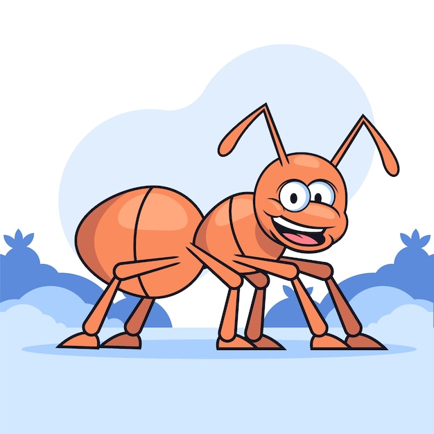 Free vector hand drawn cartoon ant illustration