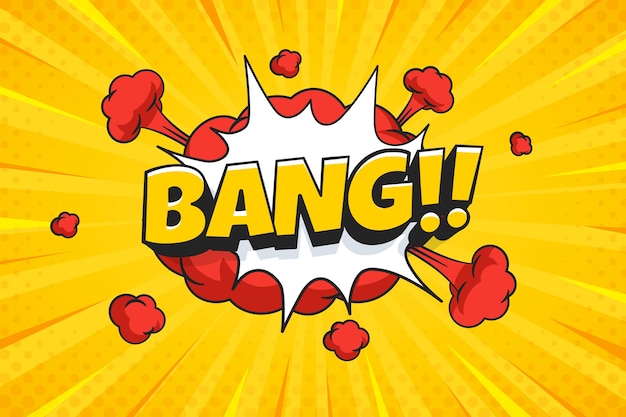 Hand drawn cartoon bang background