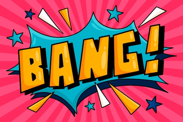 Free vector hand drawn cartoon bang background