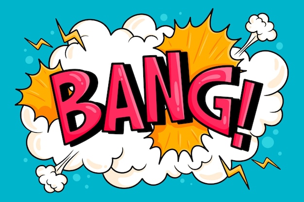 Free vector hand drawn cartoon bang background