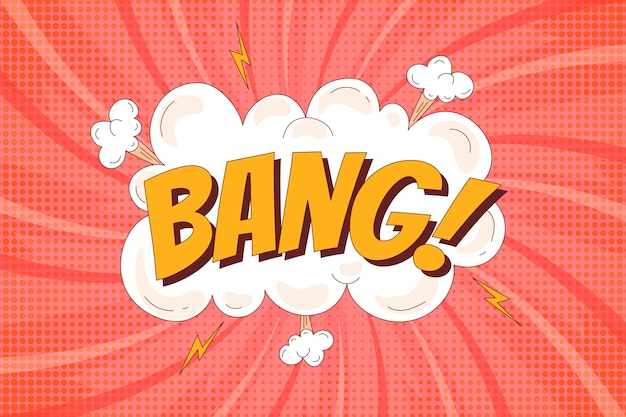 Free vector hand drawn cartoon bang background