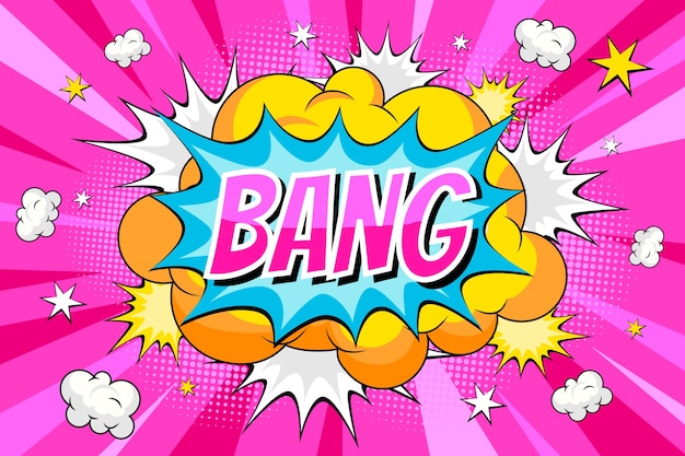 Free vector hand drawn cartoon bang background