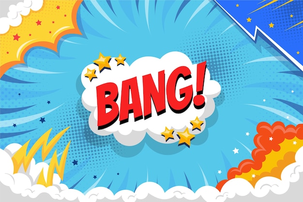 Free vector hand drawn cartoon bang background