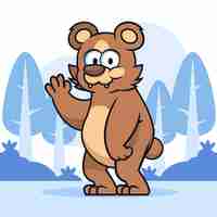 Free vector hand drawn cartoon bear illustration