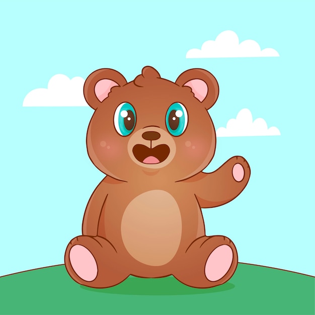 Free Vector hand drawn cartoon bear illustration
