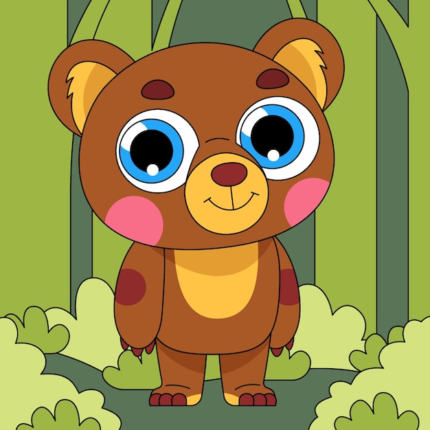 Free vector hand drawn cartoon bear illustration