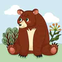 Free vector hand drawn cartoon bear illustration