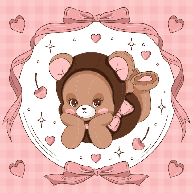 Free Vector hand drawn cartoon bear illustration