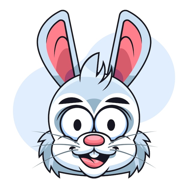 Free vector hand drawn cartoon bunny face illustration