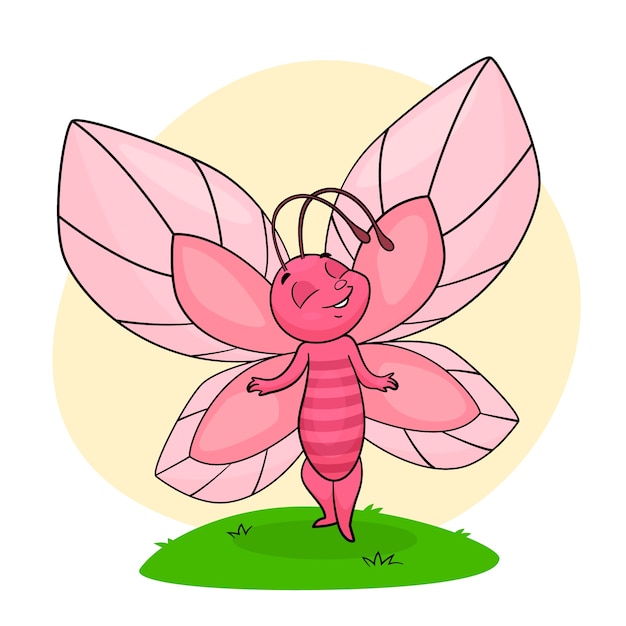 hand drawn cartoon butterfly illustration