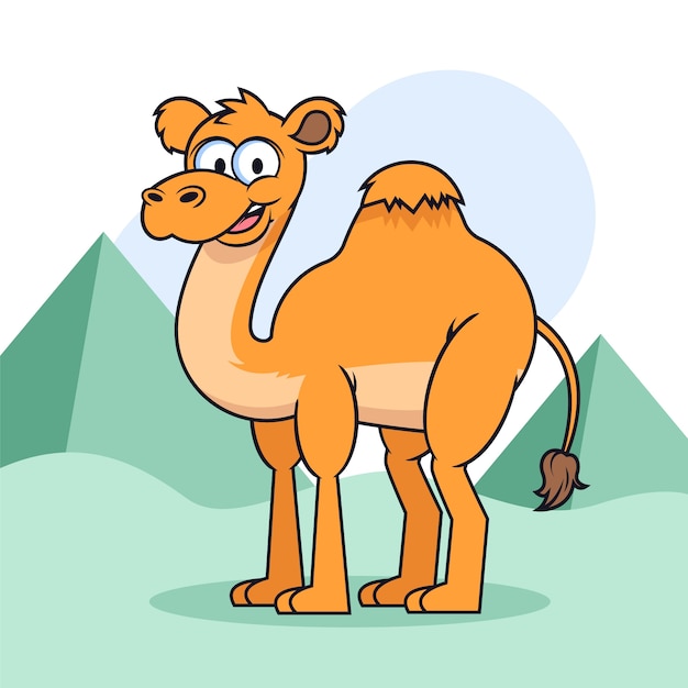 Hand drawn cartoon camel illustration