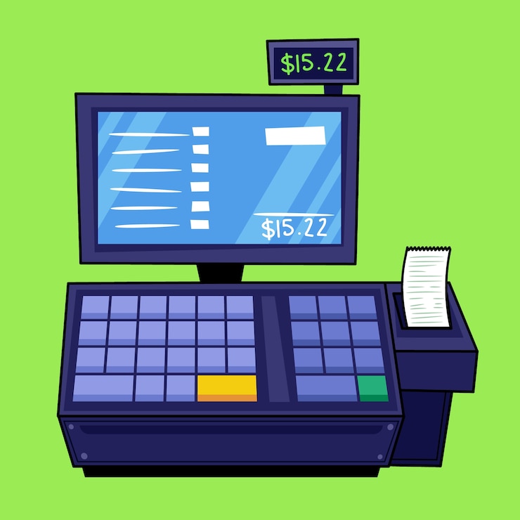 Free Vector hand drawn cartoon cash register illustration