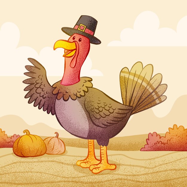 Free Vector hand drawn cartoon character illustration for thanksgiving celebration