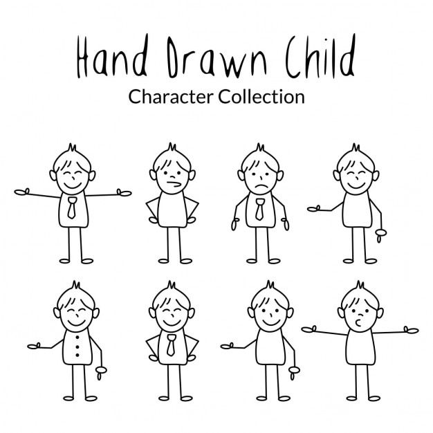 Free Vector | Hand drawn cartoon characters