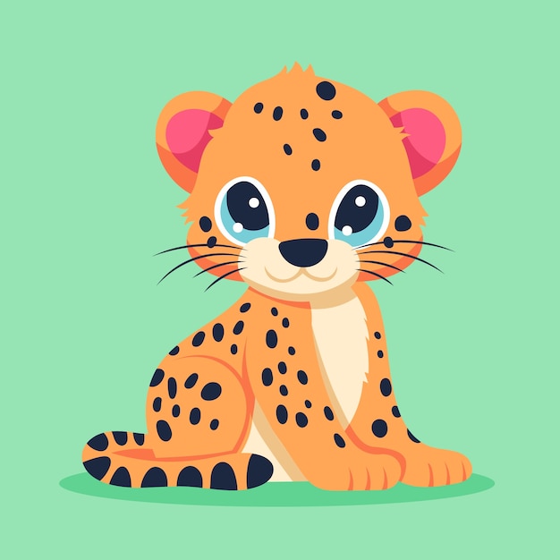 Hand drawn cartoon cheetah illustration
