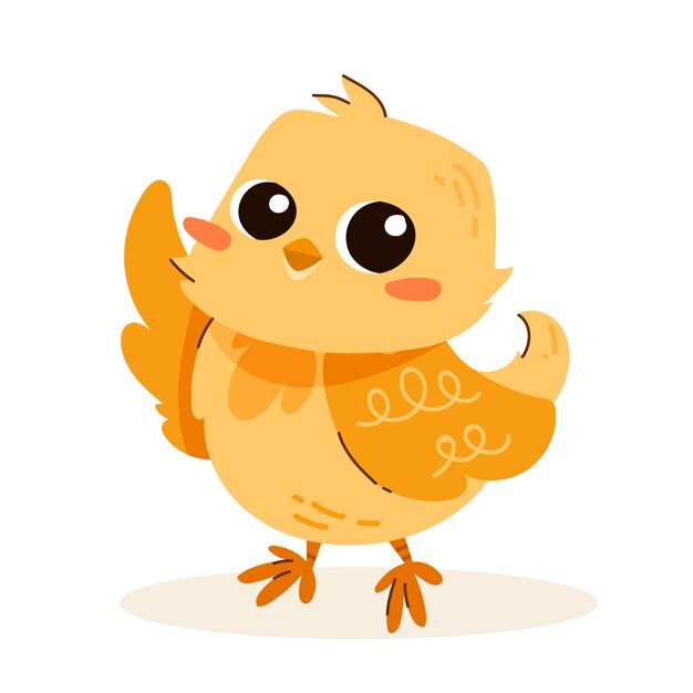 Hand drawn cartoon chick illustration