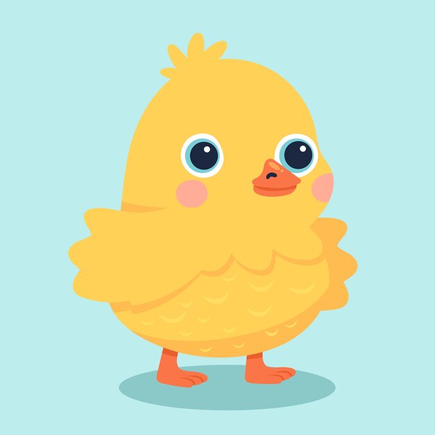 Hand drawn cartoon chick illustration