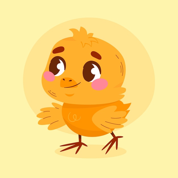 Free vector hand drawn cartoon chick illustration