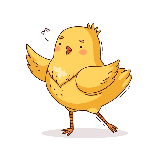 Hand drawn cartoon chick illustration