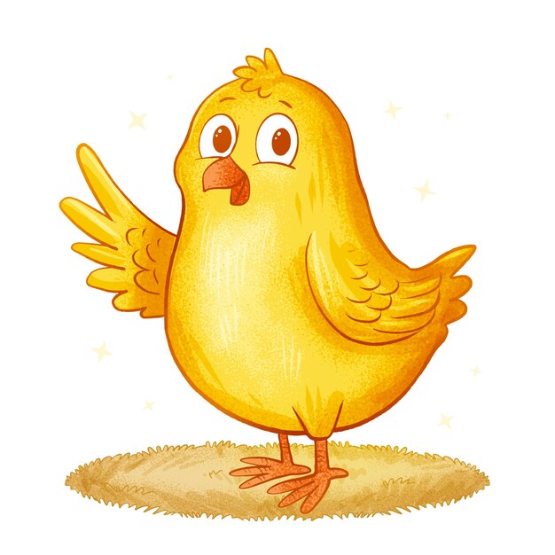 Hand drawn cartoon chick illustration