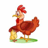 Free vector hand drawn cartoon chicken illustration