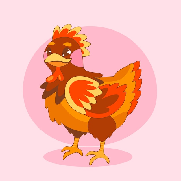 Free vector hand drawn cartoon chicken illustration