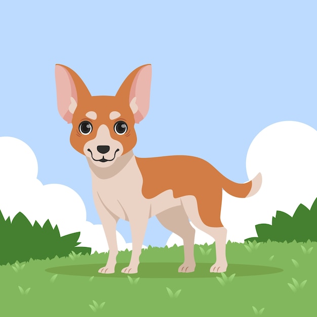 Free vector hand drawn cartoon chihuahua illustration