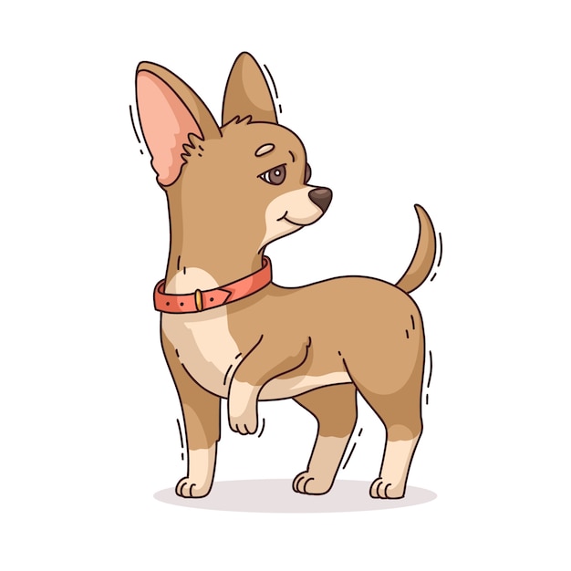 Hand drawn cartoon chihuahua illustration