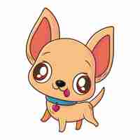 Free vector hand drawn cartoon chihuahua  illustration