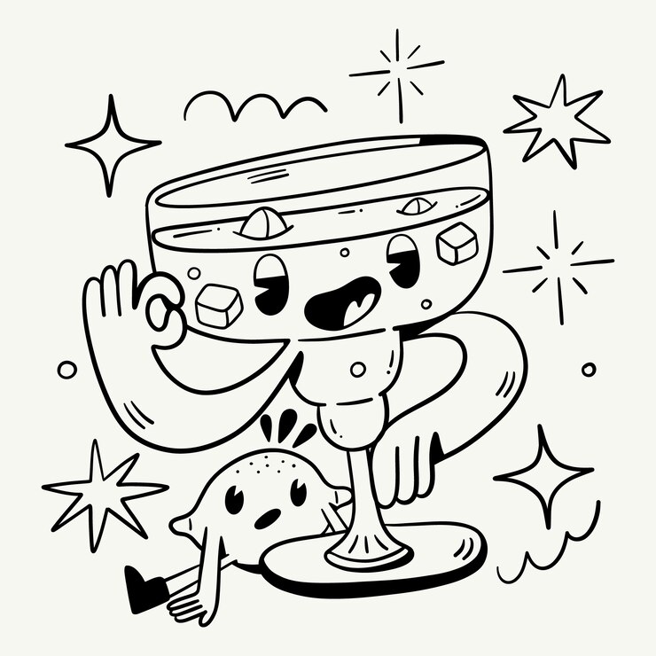 Free Vector hand drawn cartoon coloring illustration
