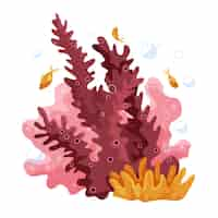 Free vector hand drawn cartoon coral illustration