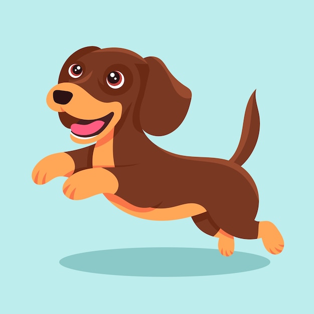 Hand drawn cartoon dachshund illustration