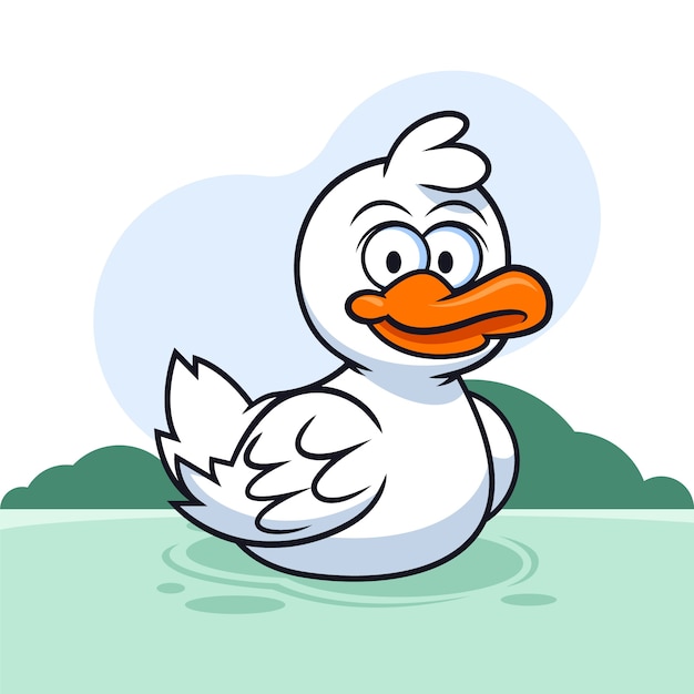 Free vector hand drawn cartoon duck illustration