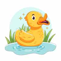 Free vector hand drawn cartoon duck illustration