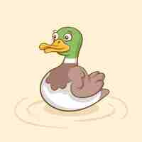 Free vector hand drawn cartoon duck illustration