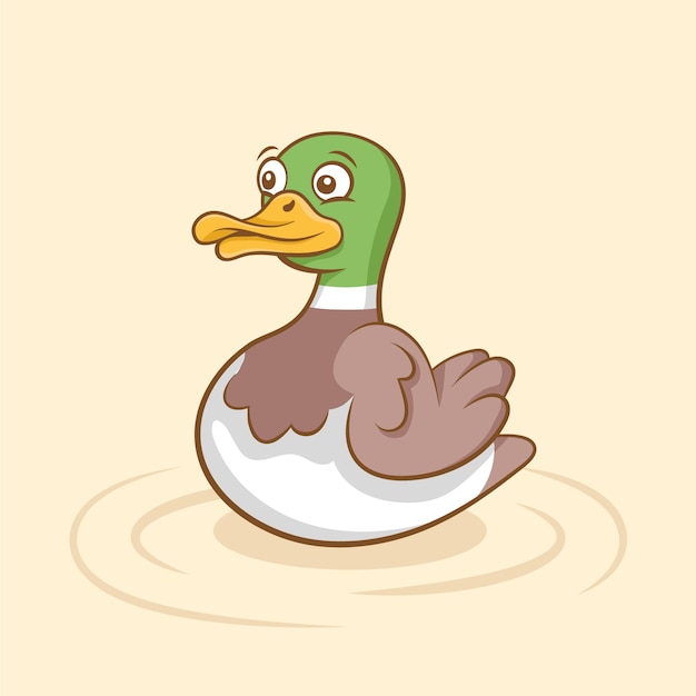 Free Vector hand drawn cartoon duck illustration