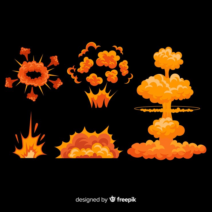 Free Vector hand drawn cartoon explosion effect collection