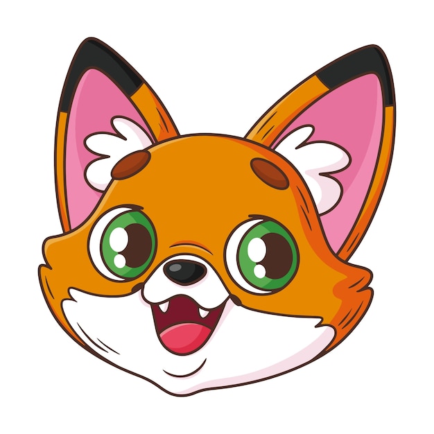 Free vector hand drawn cartoon fox face illustration