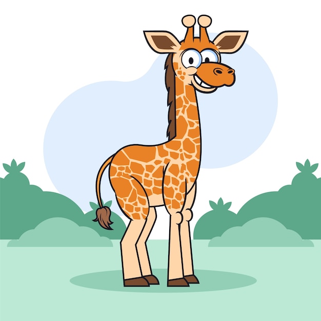 Hand drawn cartoon giraffe illustration