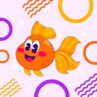 Free vector hand drawn cartoon goldfish illustration