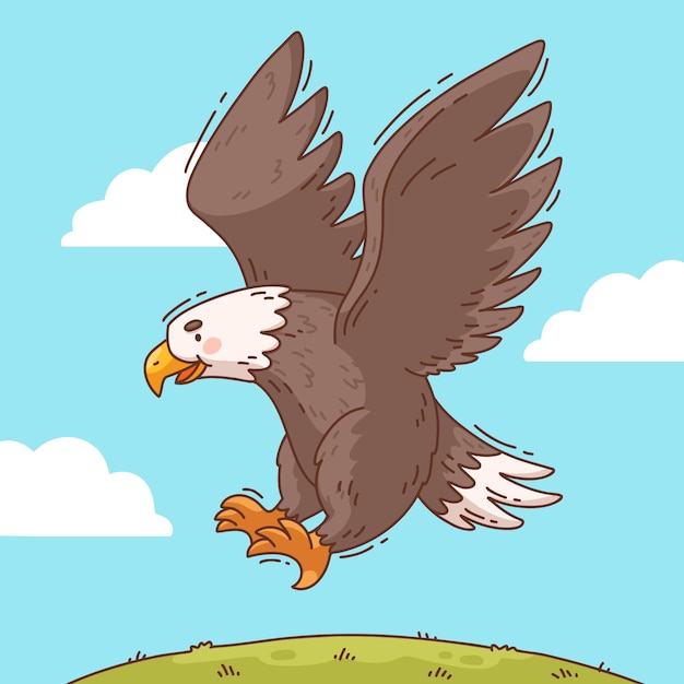 Free vector hand drawn cartoon hawk illustration