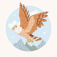 Free vector hand drawn cartoon hawk illustration