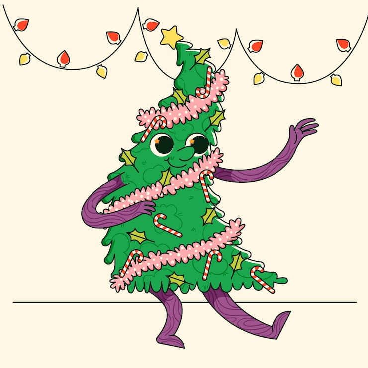 無料Vector クリスマスシーズンのお祝いの手描き漫画イラスト